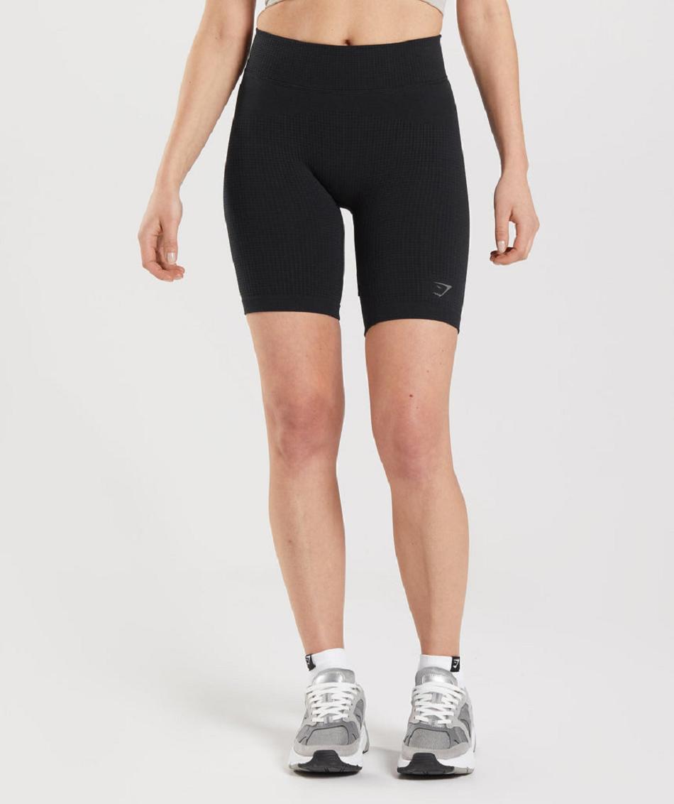 Pantalones Cortos Gymshark Pause Seamless Cycling Mujer Negras | CO 2681NWY